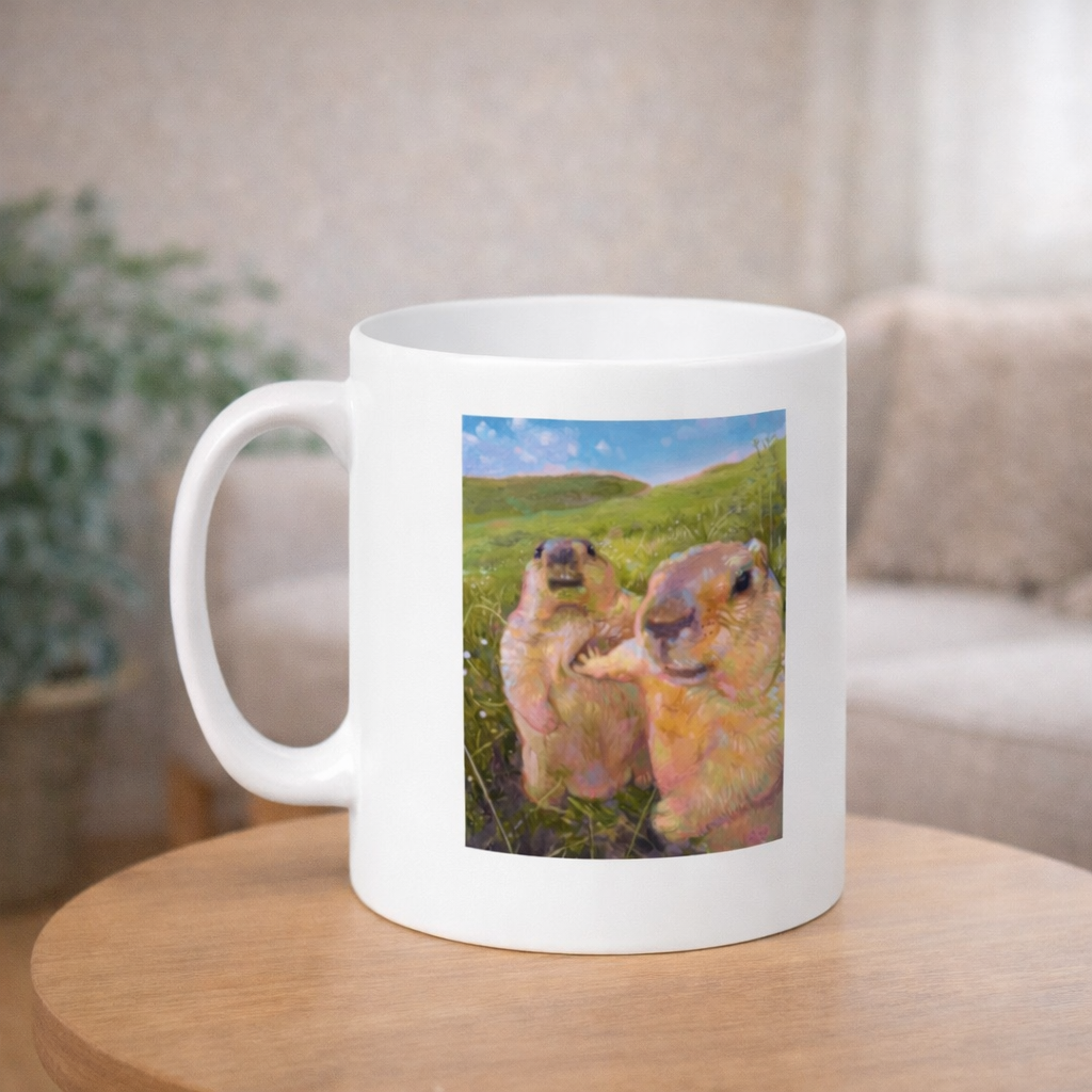 "Hol up, let him cook" マーモットマグカップ