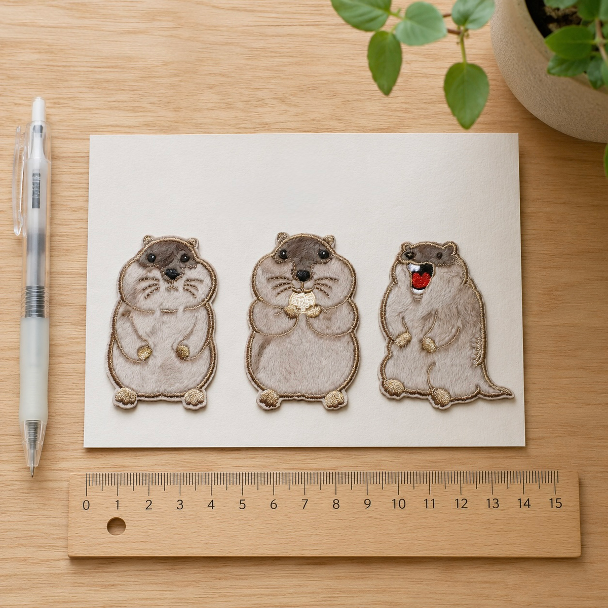 マモ刺繍シール3枚セット