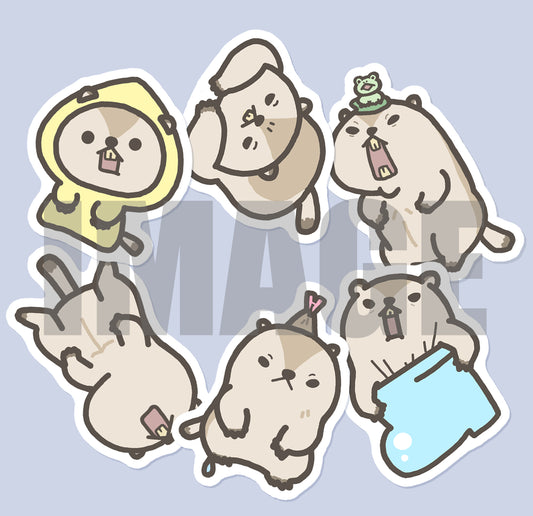 天気鬱マーモット ステッカー6枚セット by S16