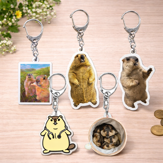 【2個セット】マーモットアクリルキーホルダー