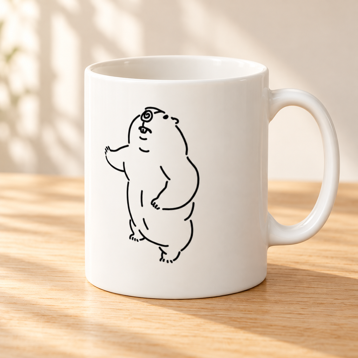 マモマグカップ1個のイラストと持ち手が分かる商品イメージ