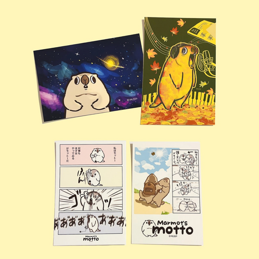 モットーのポストカード４枚セット by マーモットのモットー